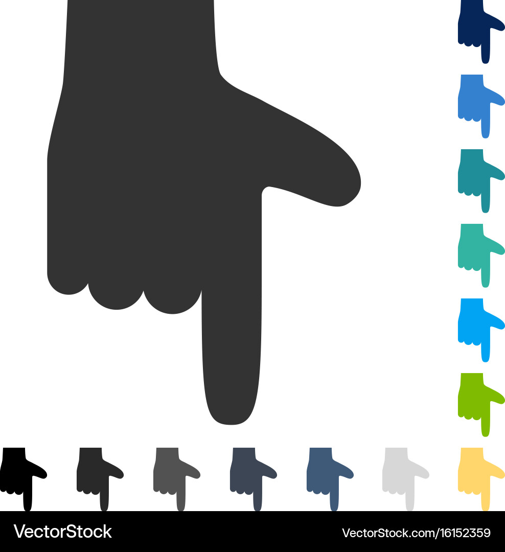 Hand pointer down icon Vector Image