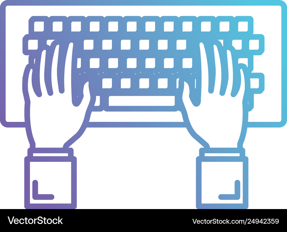Hands using computer keyboard Hands using computer keyboard vector image