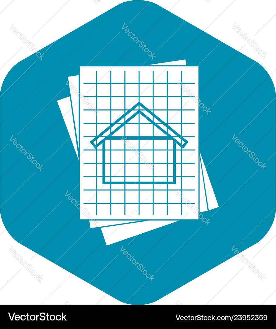 Haus Blaupause Ikone einfach Stil Haus Blaupause Ikone einfach Stil vektorbild