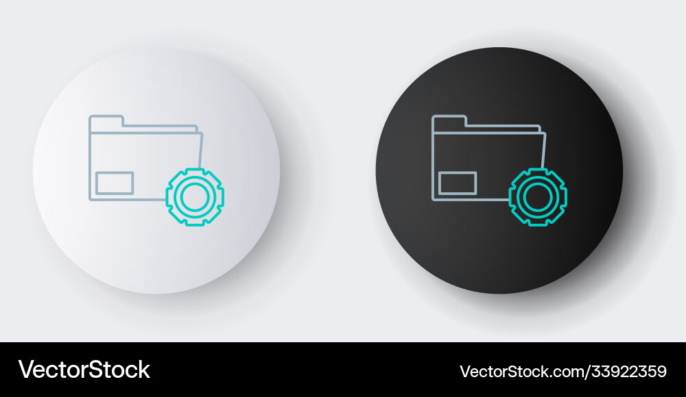 Line folder settings with gears icon isolated Line folder settings with gears icon isolated vector image