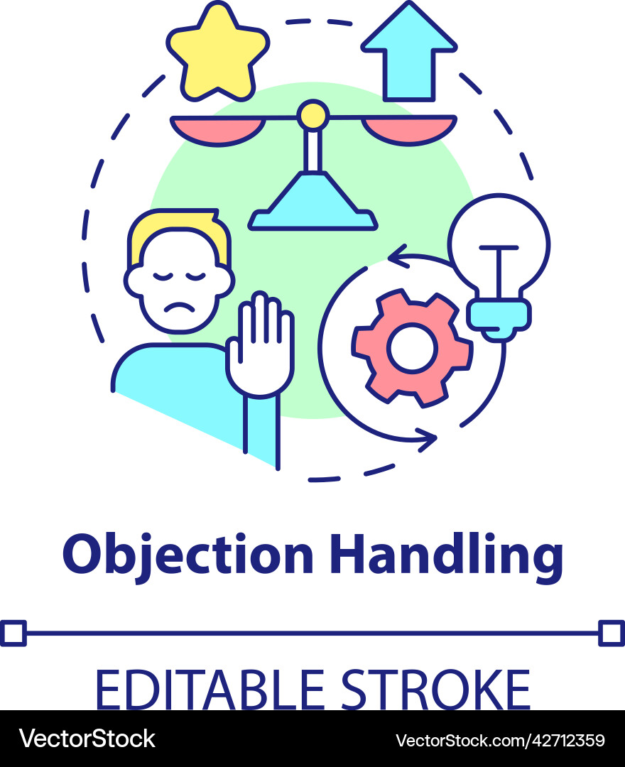 Objection handling concept icon Objection handling concept icon vector image