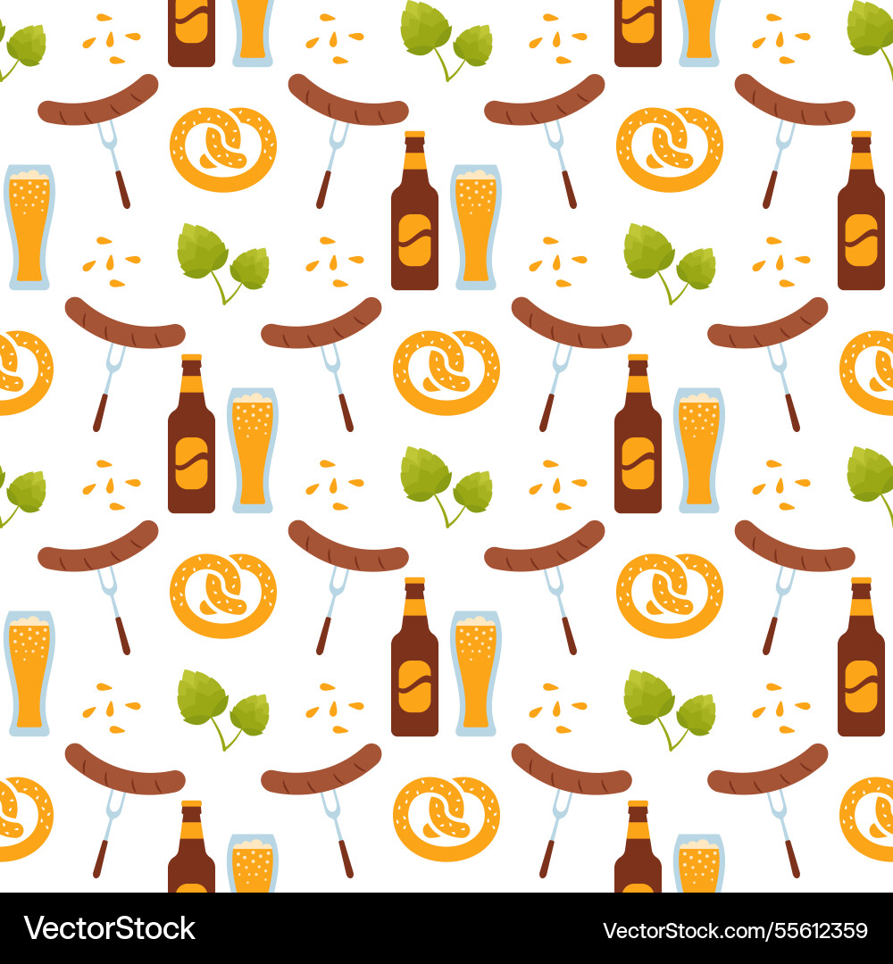 Oktoberfest seamless pattern Royalty Free Vector Image