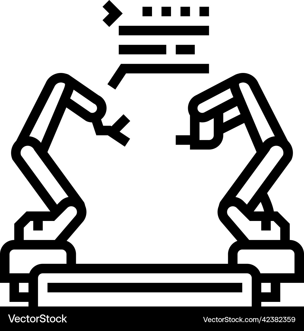 Pre-programmed robot line icon Pre-programmed robot line icon vector image