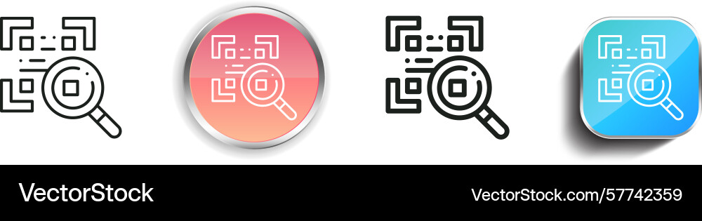 Qr code icon thin linear regular and button style Vector Image