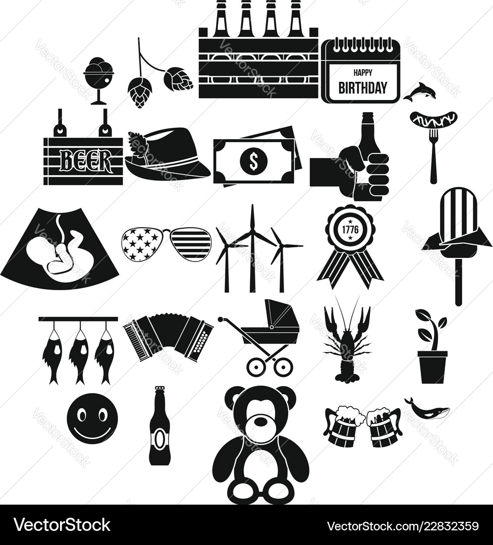 Refreshment icons set simple style Refreshment icons set simple style Vector Image