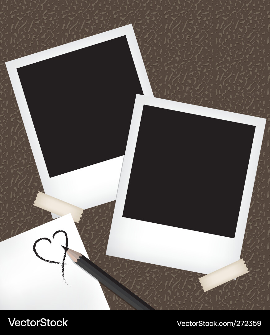 Retro Photo Frames with Notepad Vector Image
