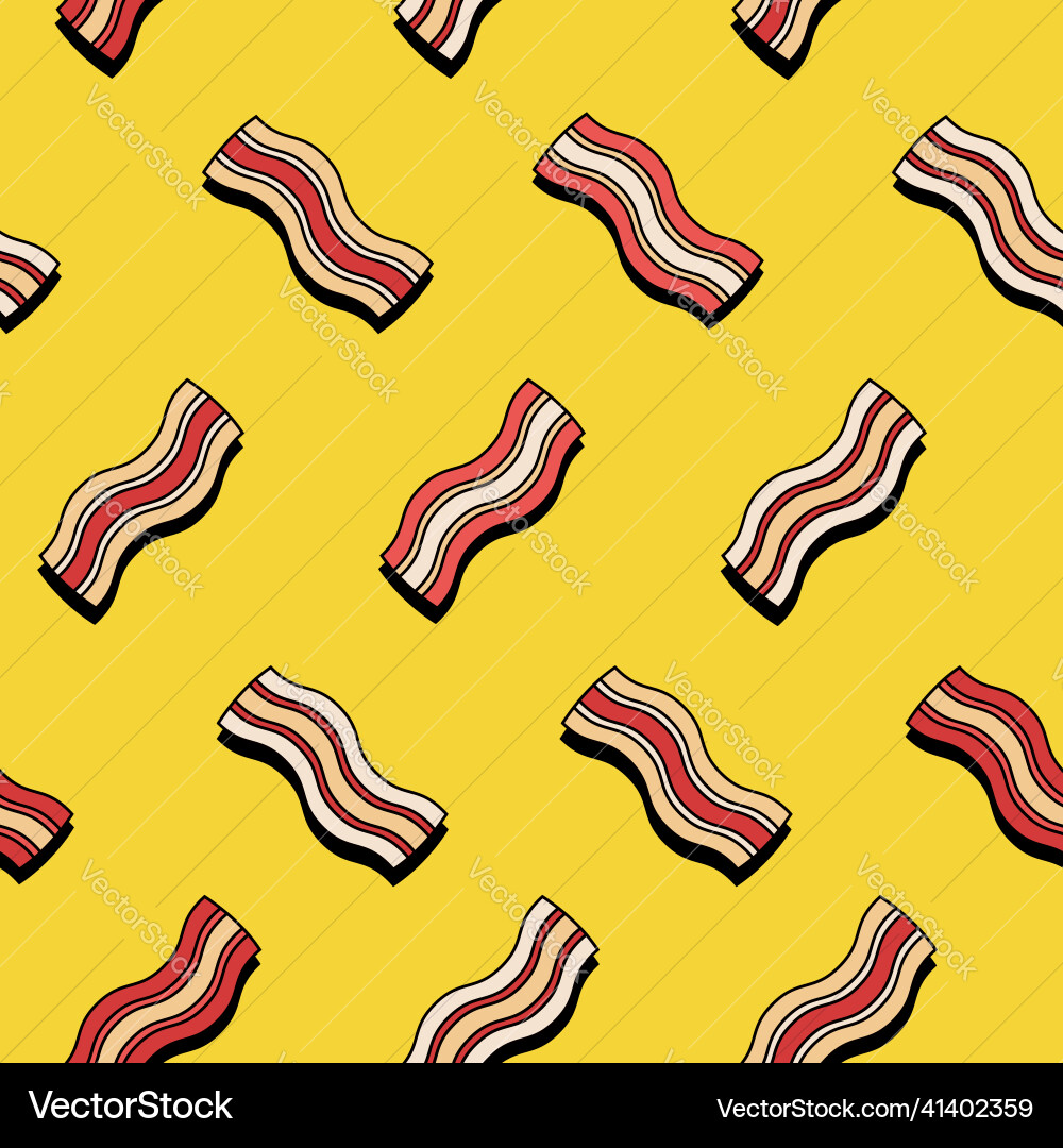 Seamless breakfast pattern with bacon slices Seamless breakfast pattern with bacon slices Vector Image