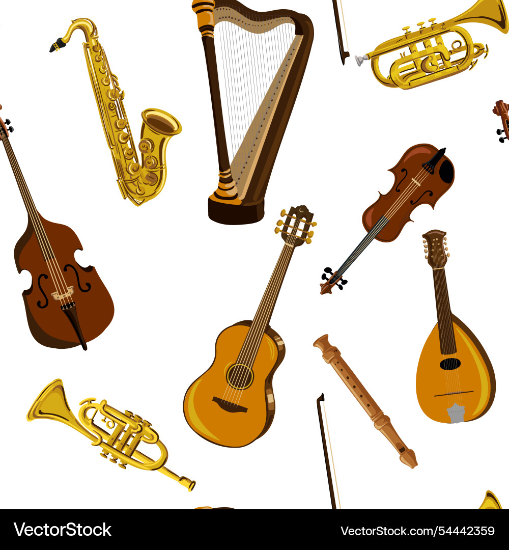 Seamless pattern with musical instruments Seamless pattern with musical instruments vector image