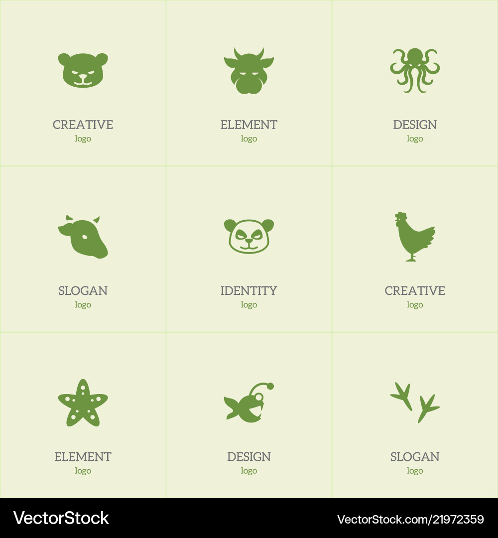Set of 9 editable zoo icons includes symbols Set of 9 editable zoo icons includes symbols vector image