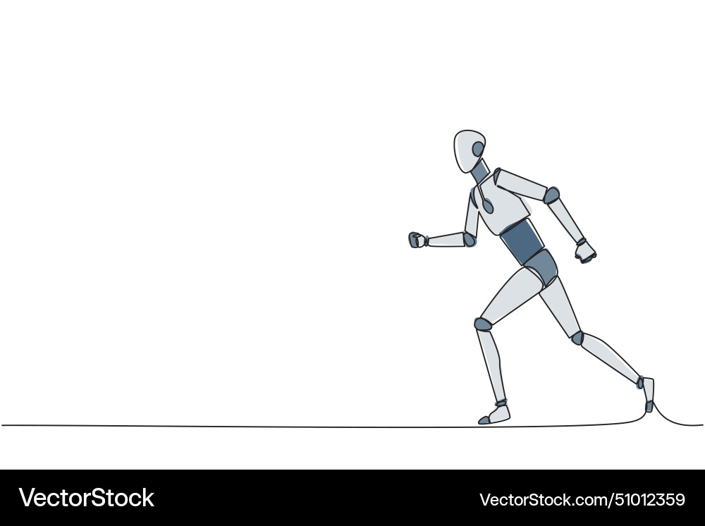 Single continuous line drawing smart robotic vector image