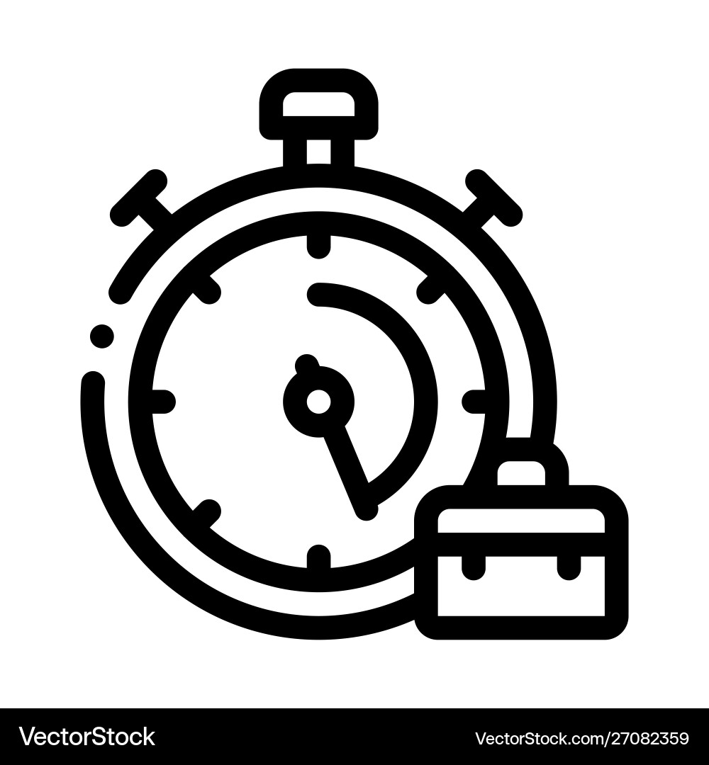Stopwatch and suitcase agile element icon Stopwatch and suitcase agile element icon Vector Image