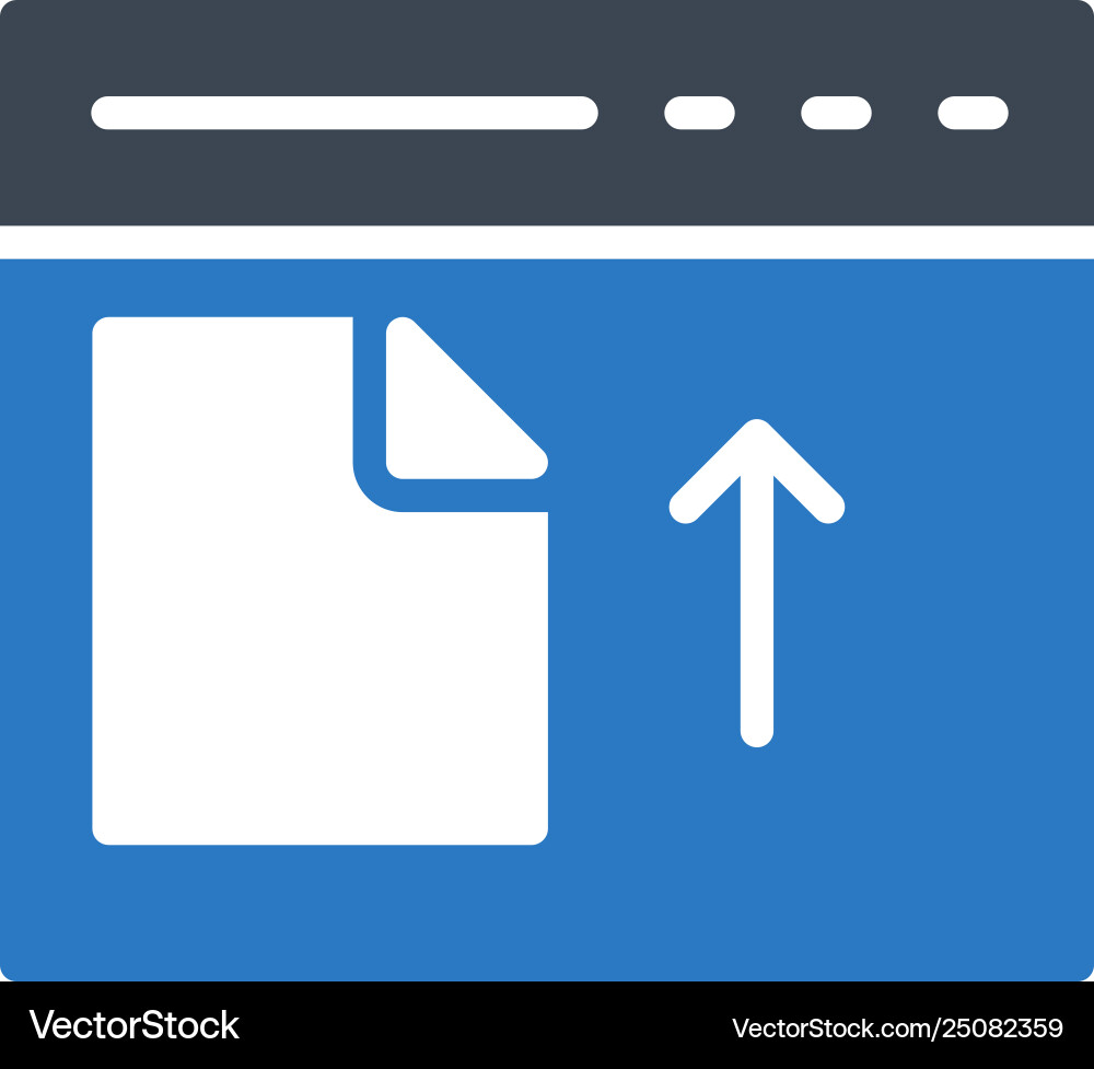 Upload file browser vector image