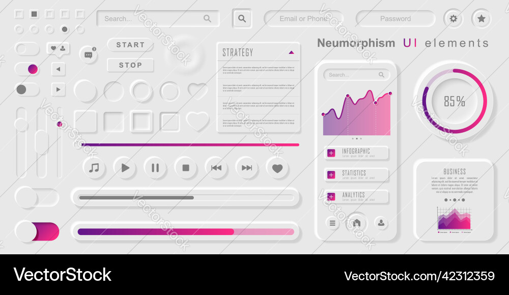 User interface elements for mobile app Vector Image