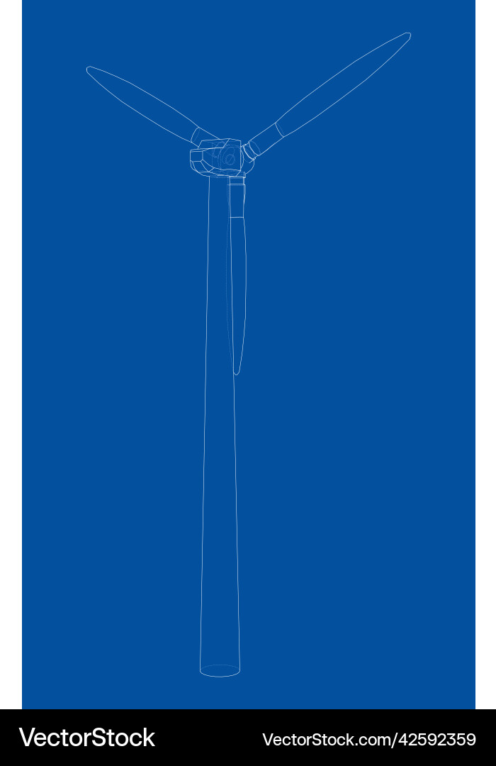 Wind turbine rendering of 3d vector image