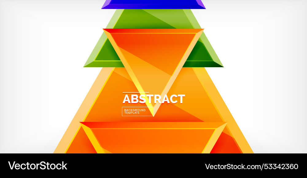 Abstract background - colorful triangles with 3d Vector Image