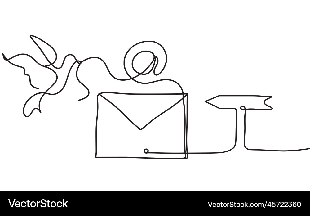 Abstract paper envelope with bird and direction Abstract paper envelope with bird and direction vector image