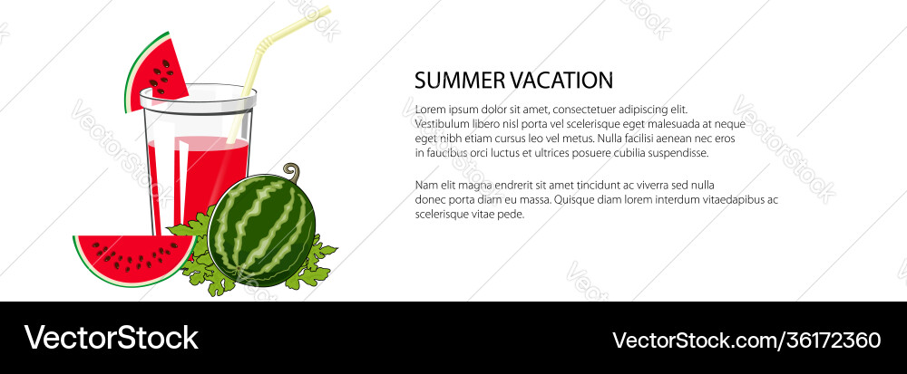 Banner mit Glaswassermelonensaft Banner mit Glaswassermelonensaft vektorbild