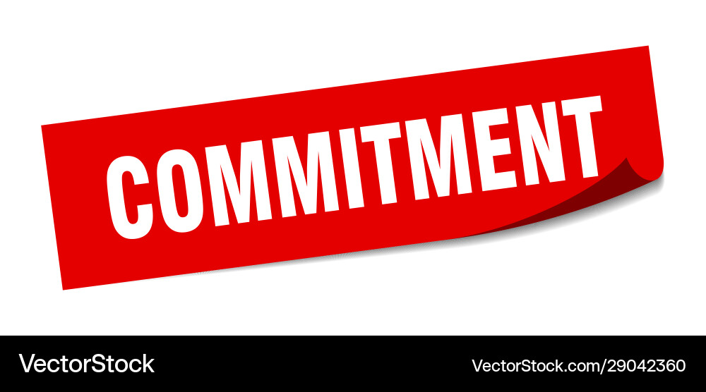 Commitment sticker square sign Vector Image