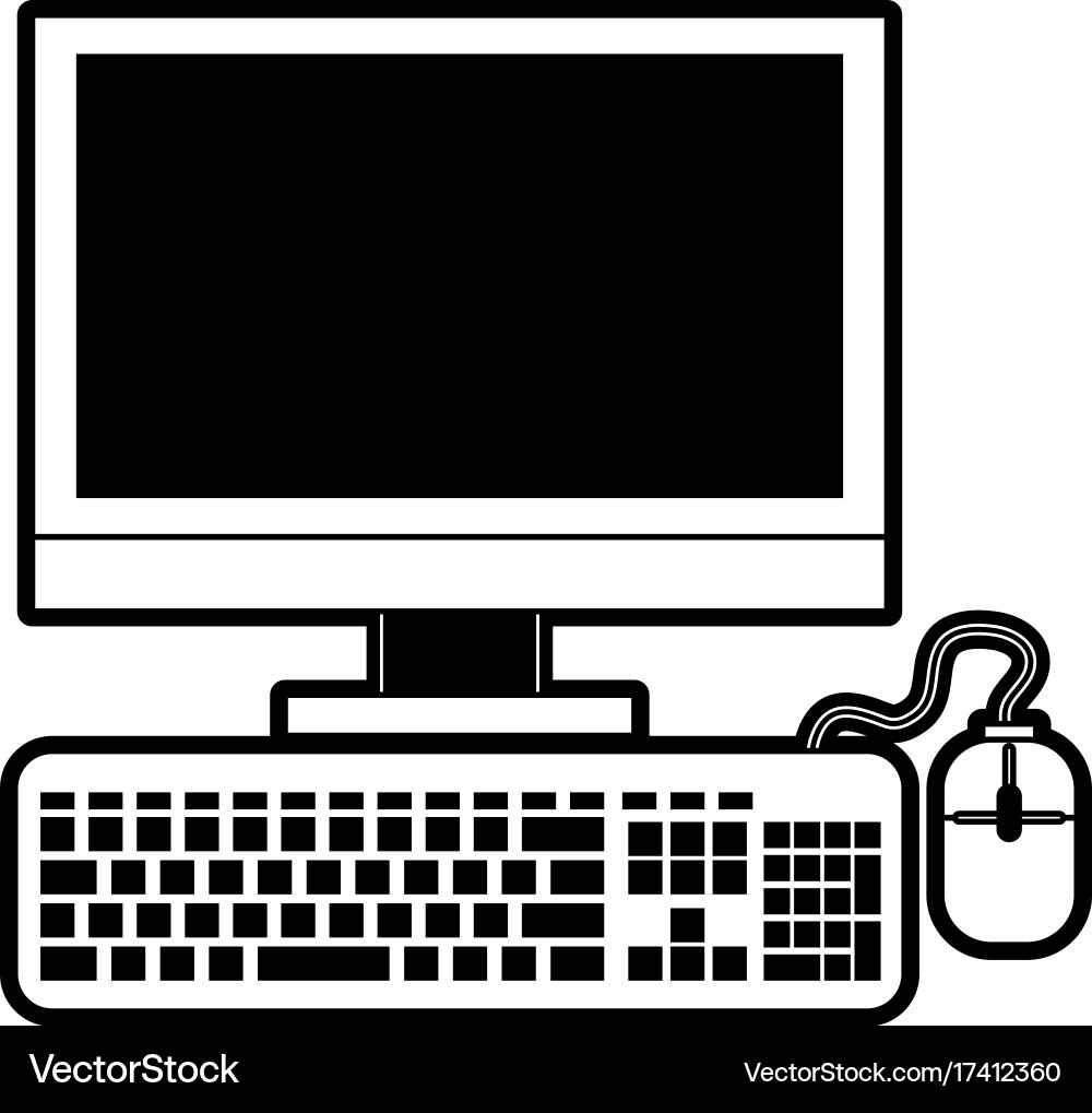 Computer monitor and keyboard icon imag Vector Image