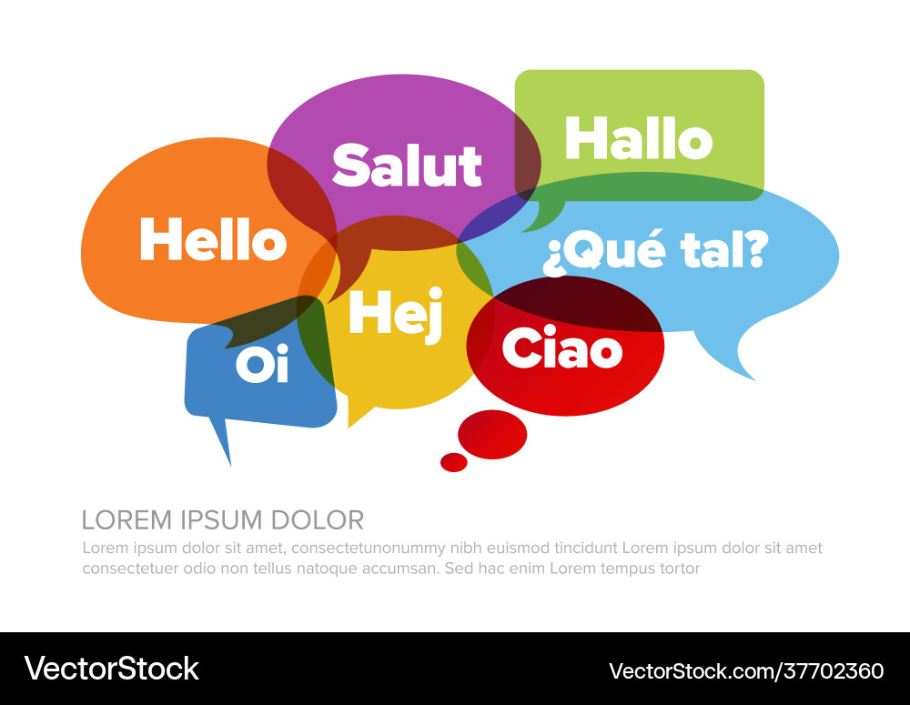 Concept image for promoting foreign languages Concept image for promoting foreign languages vector image