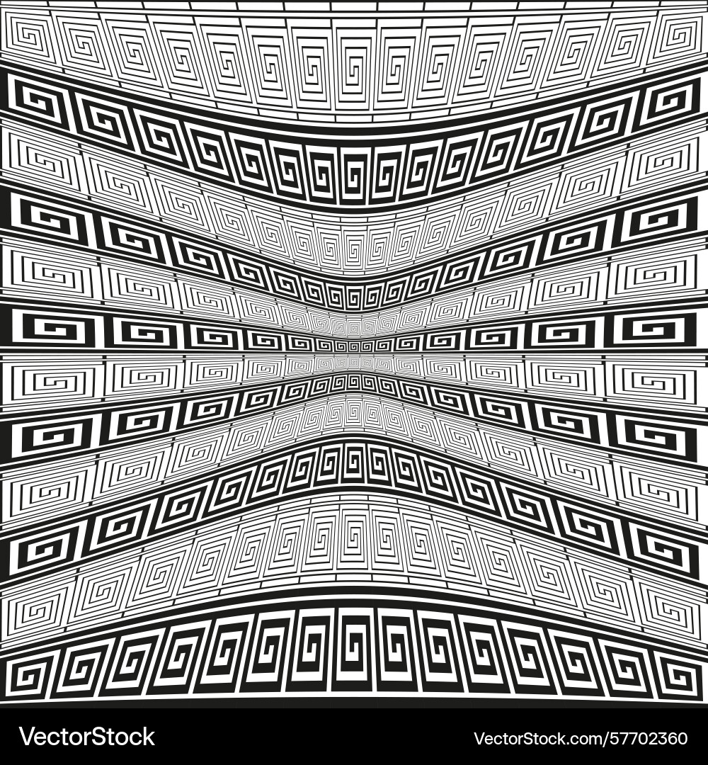 Distorted greek key wavy pattern effect dynamic Distorted greek key wavy pattern effect dynamic Vector Image