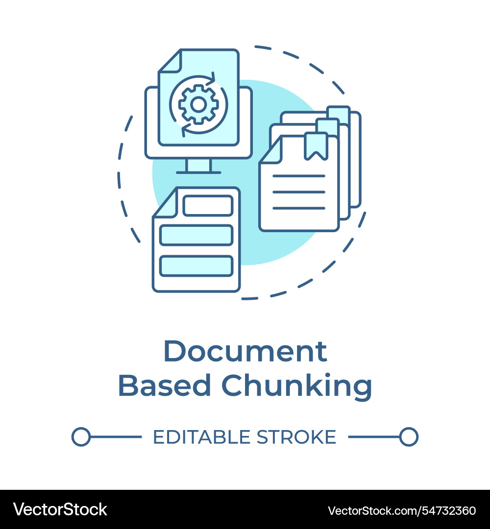 Document based chunking soft blue concept icon Document based chunking soft blue concept icon vector image