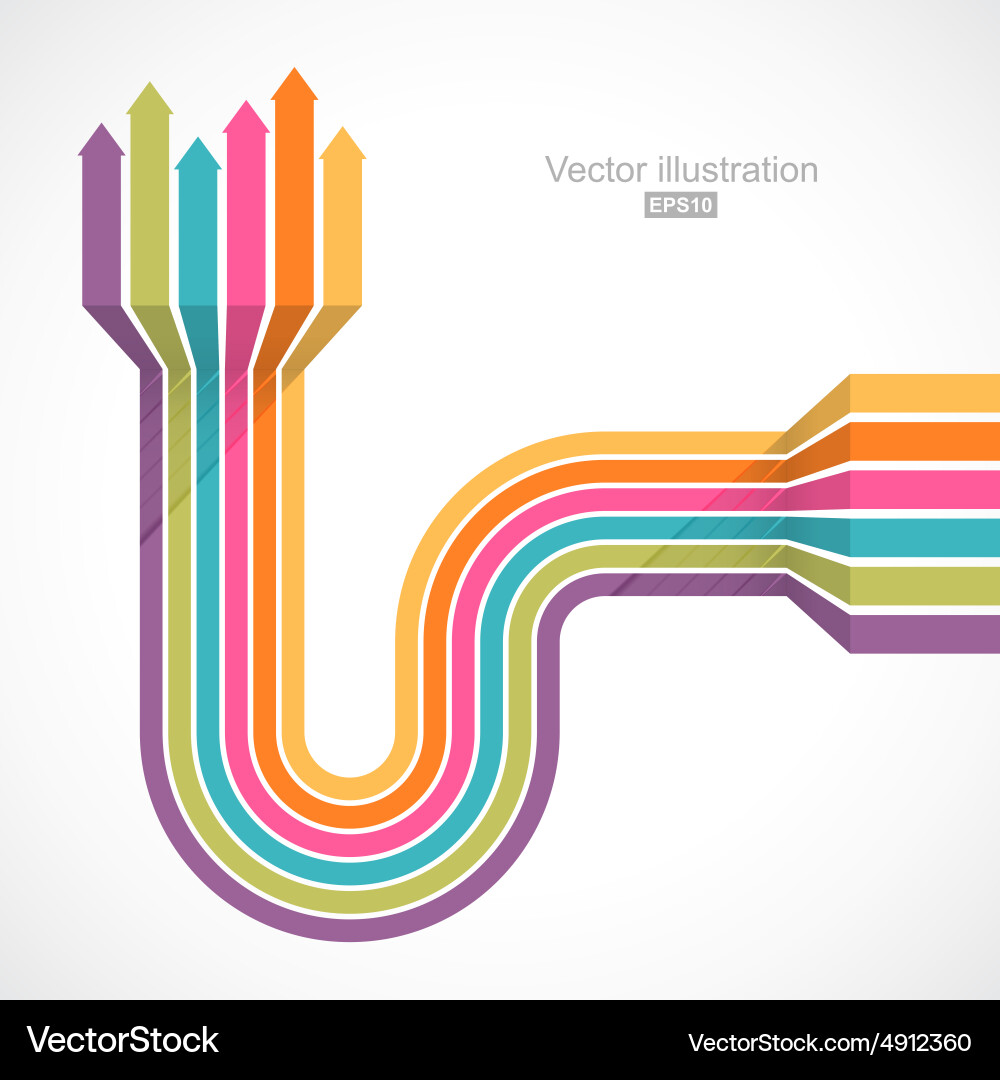 Dynamic Color Lines & Arrows vector image