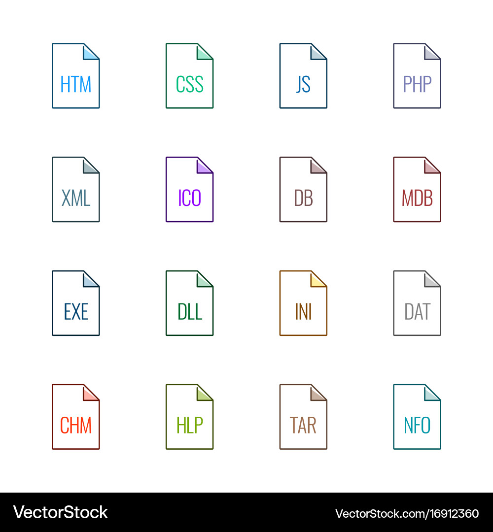File type icons - websites and applications vector image