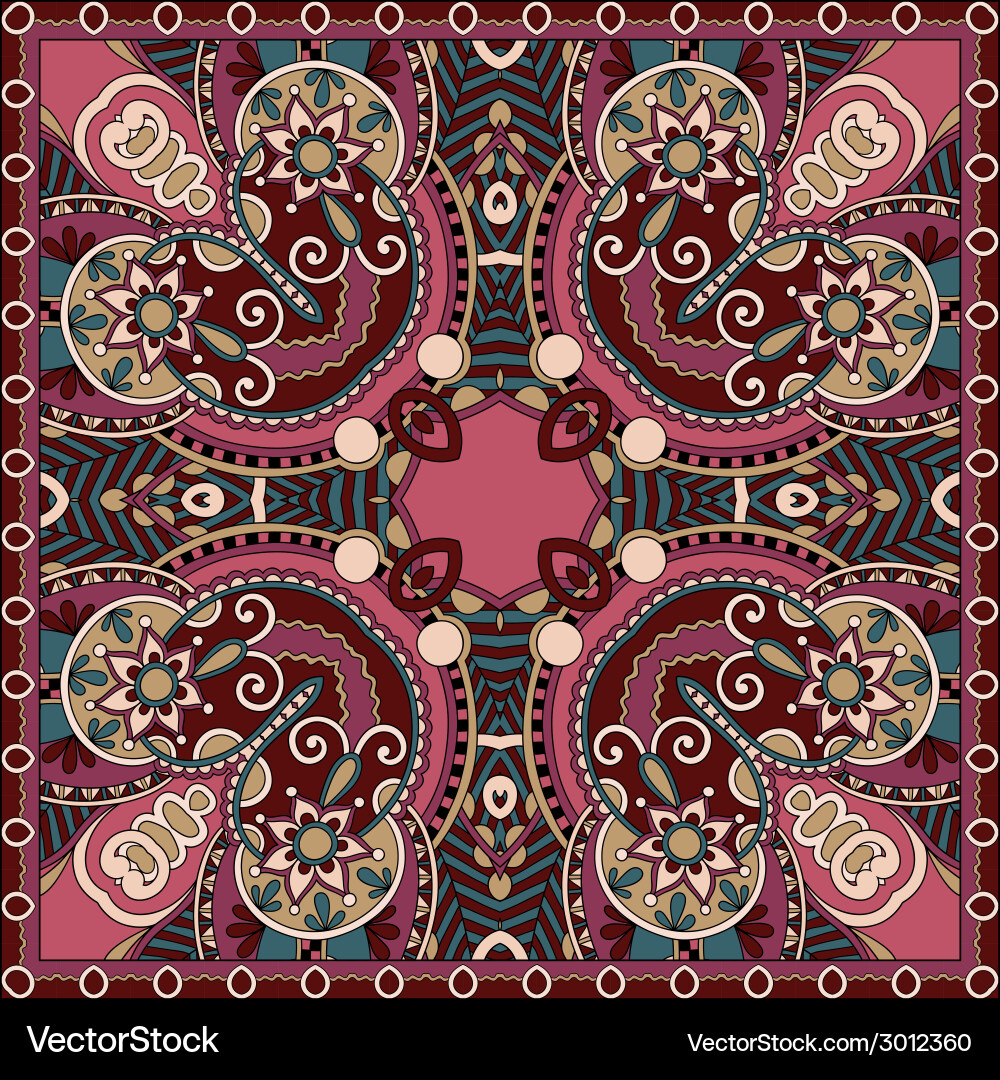 Floral Paisley Bandana Pattern Vector Image