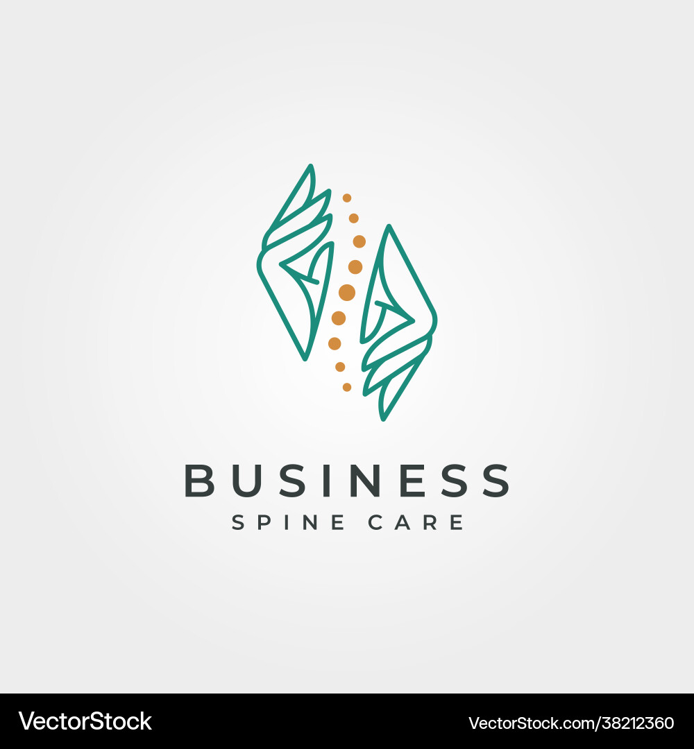 Hand and spine logo abstract symbol design Hand and spine logo abstract symbol design vector image
