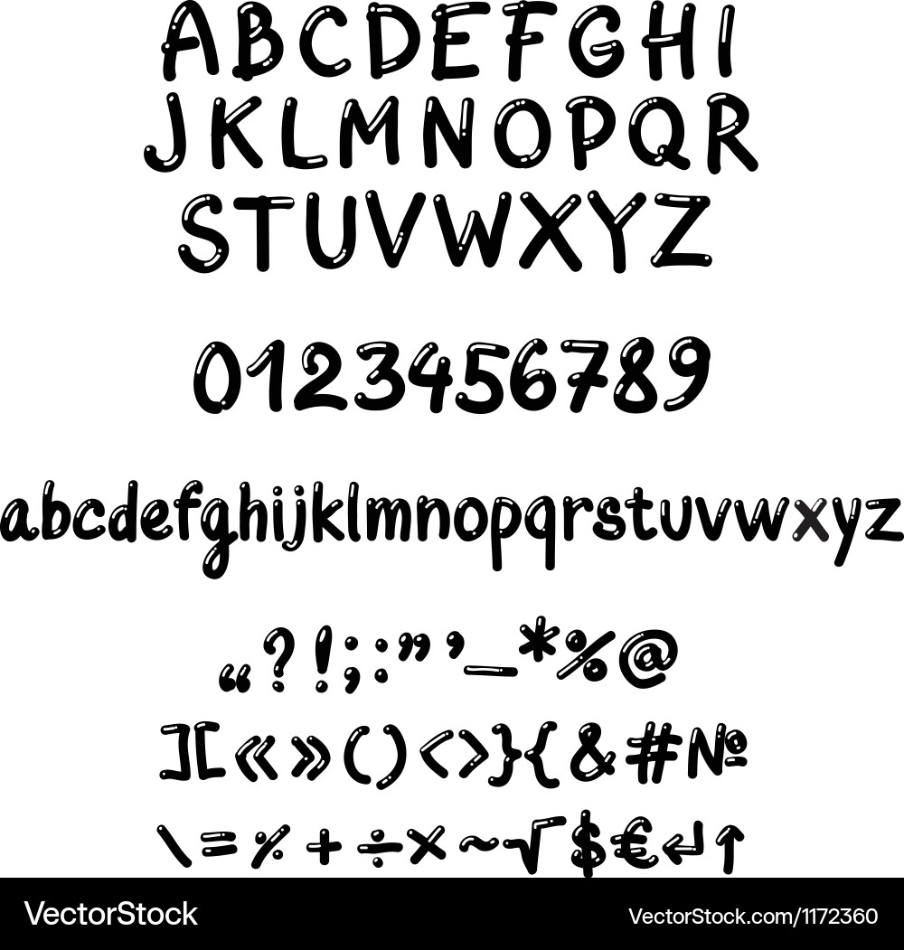 Handwritten gel font Vector Image