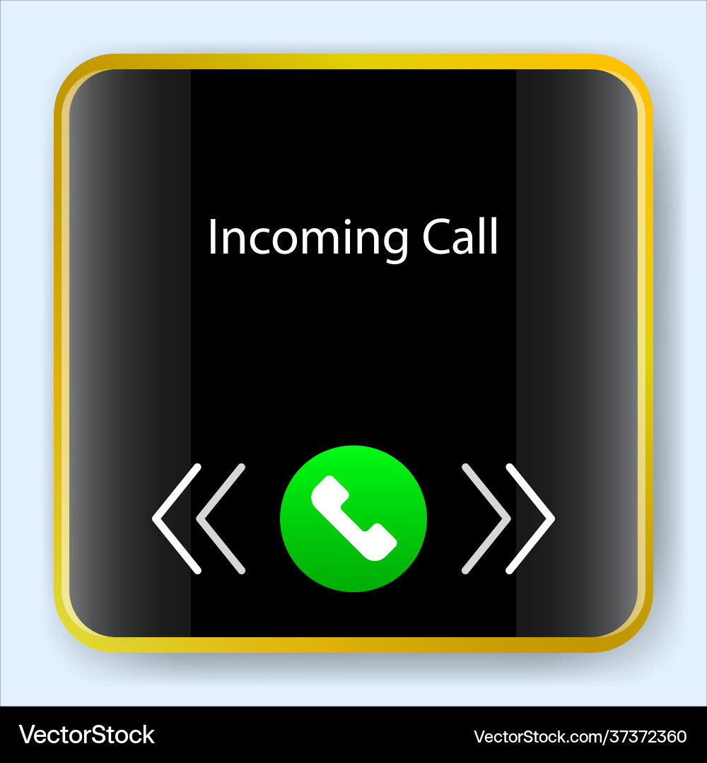 Incoming call screen smartwatch user interface Vector Image