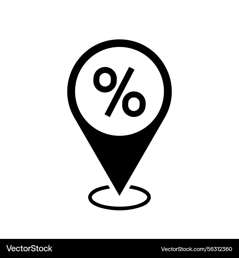 Location map pointer with percent sign discount Location map pointer with percent sign discount vector image