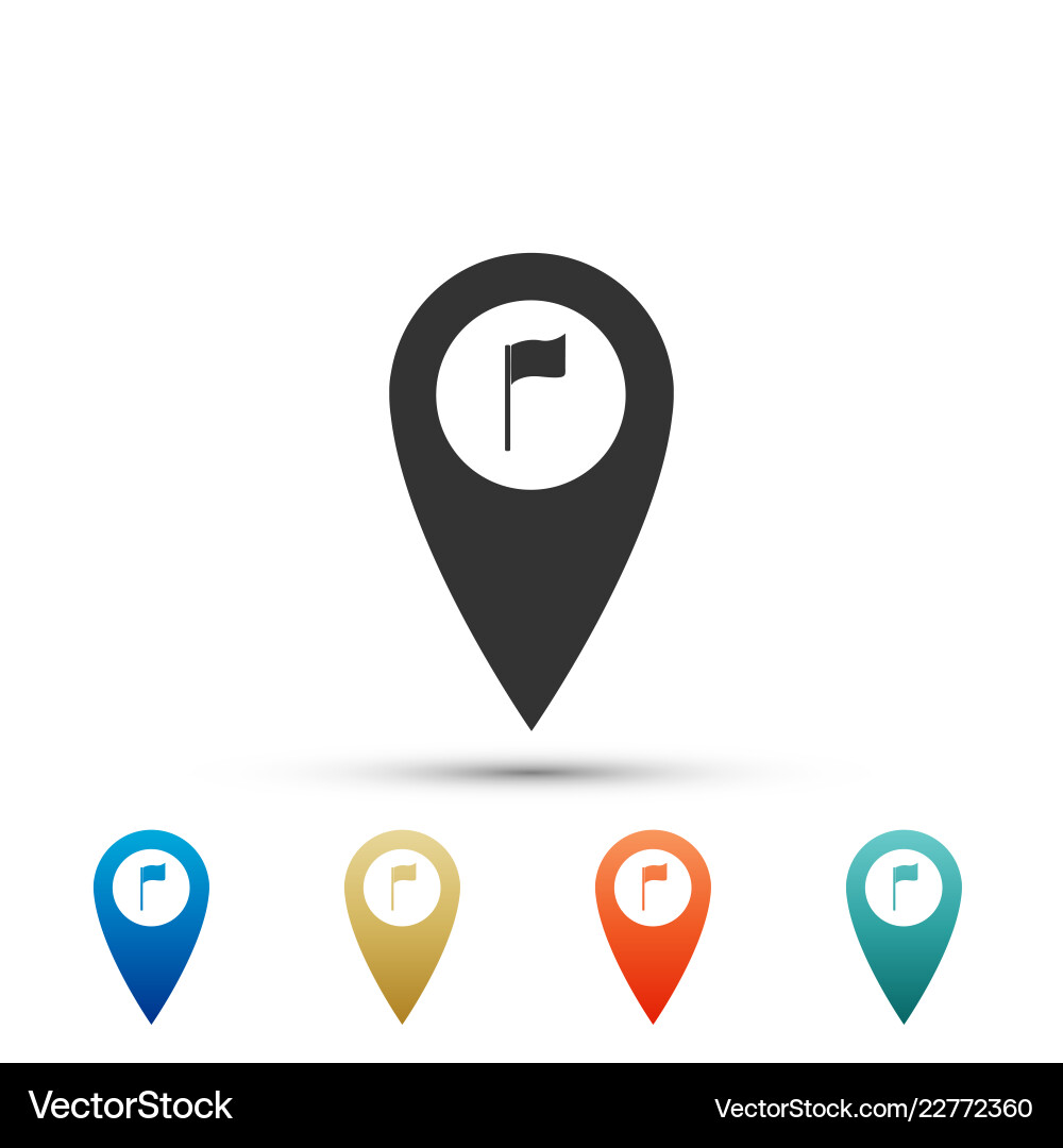 Map pointer with golf flag icon location marker Map pointer with golf flag icon location marker vector image