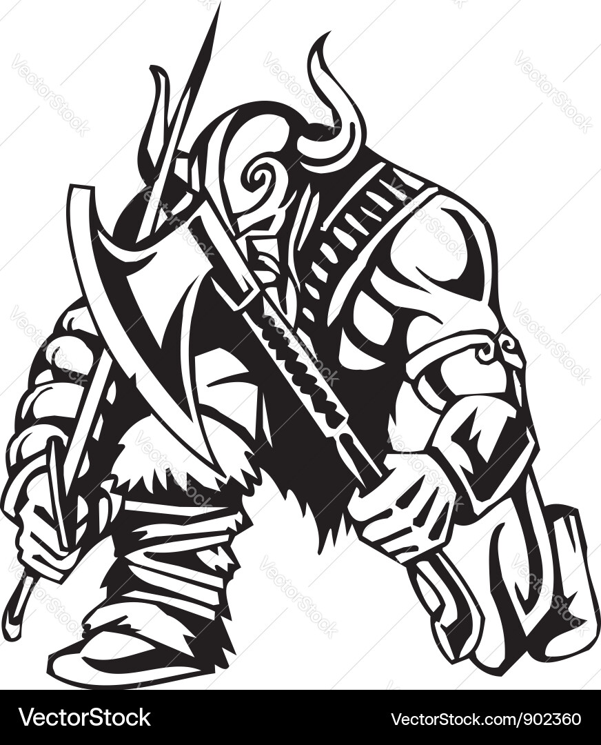 Nordic Viking Warrior Vector Image