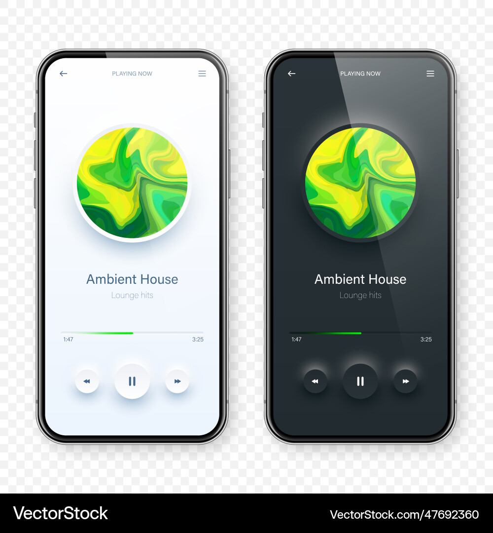Online audio player user interface smartphone app Vector Image