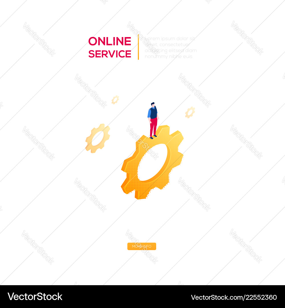 Online-Service - moderne isometrische Web Online-Service - moderne isometrische Web vektorbild