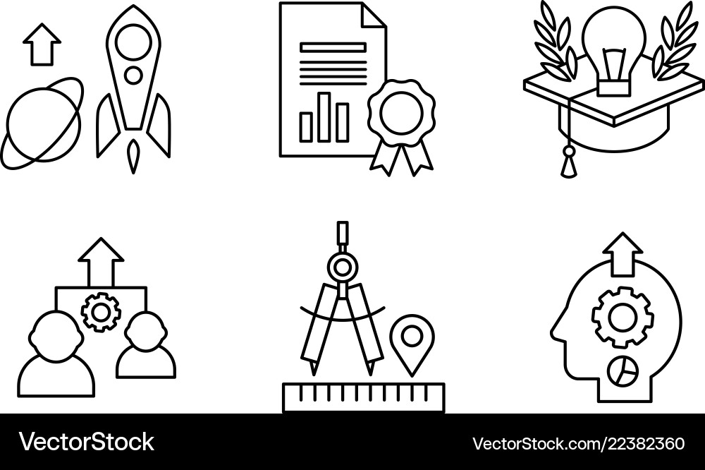 Seo line icons set search engine optimization Seo line icons set search engine optimization vector image