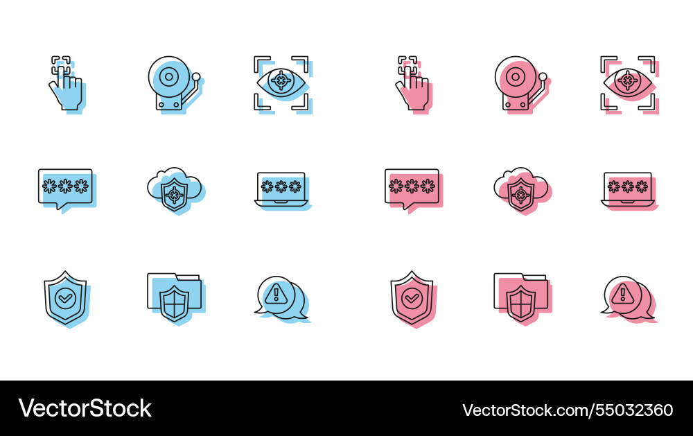 Set line shield with check mark document folder Set line shield with check mark document folder vector image