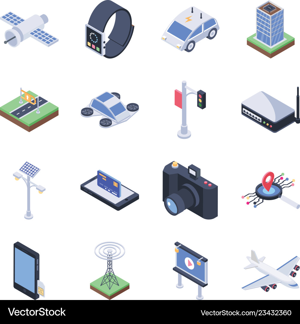 Smart city icons pack Vector Image