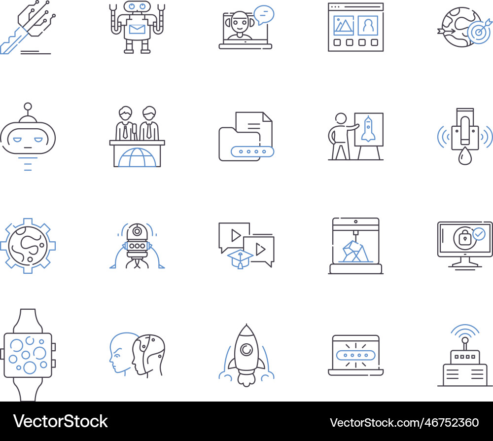 Software development outline icons collection Software development outline icons collection vector image