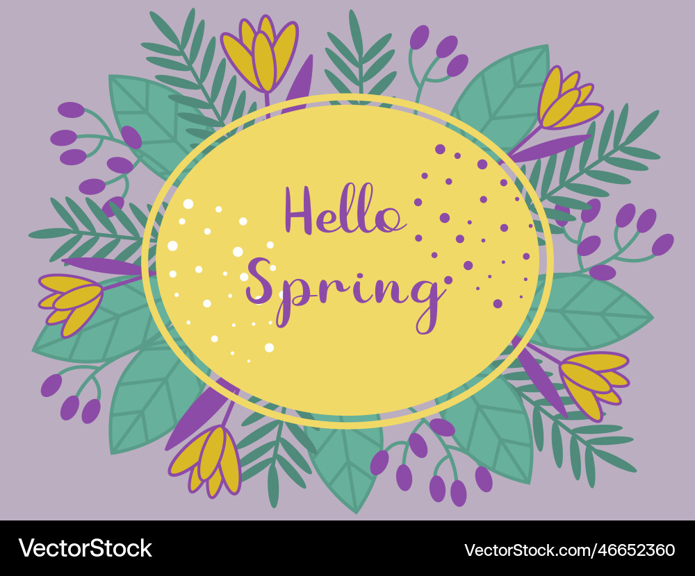 Spring background with text hello greeting Vector Image