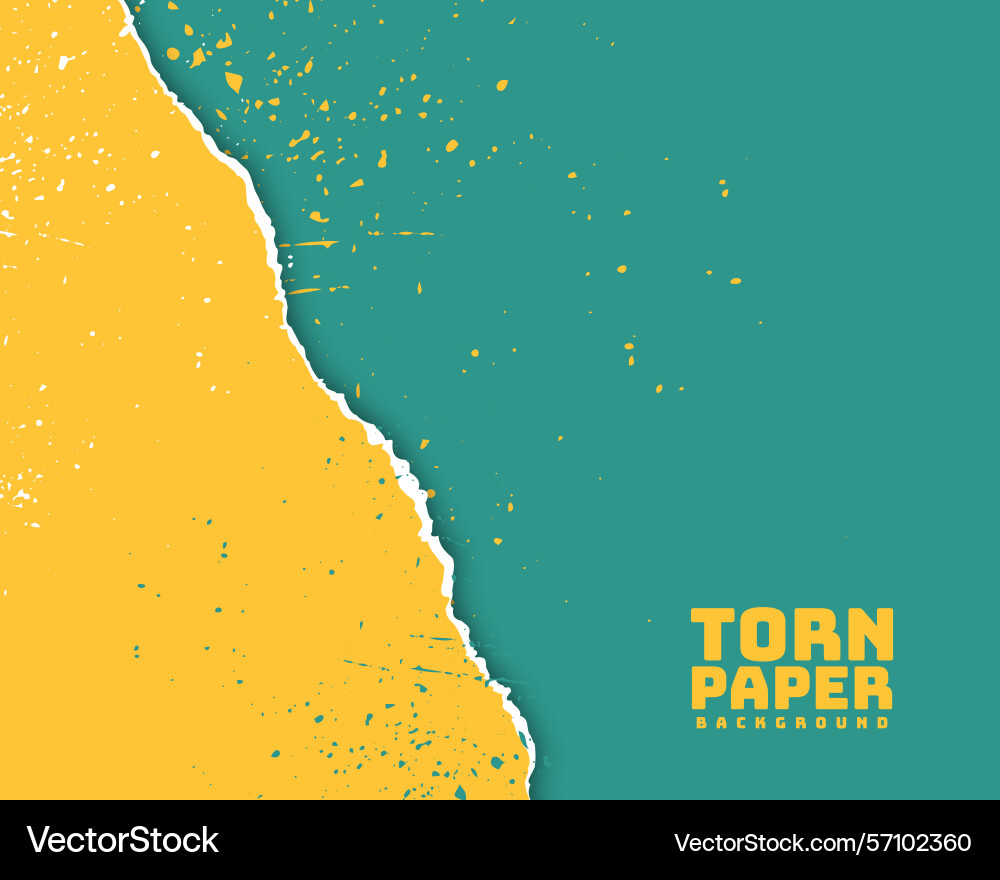 Torn paper sheet background with splattered ink Vector Image