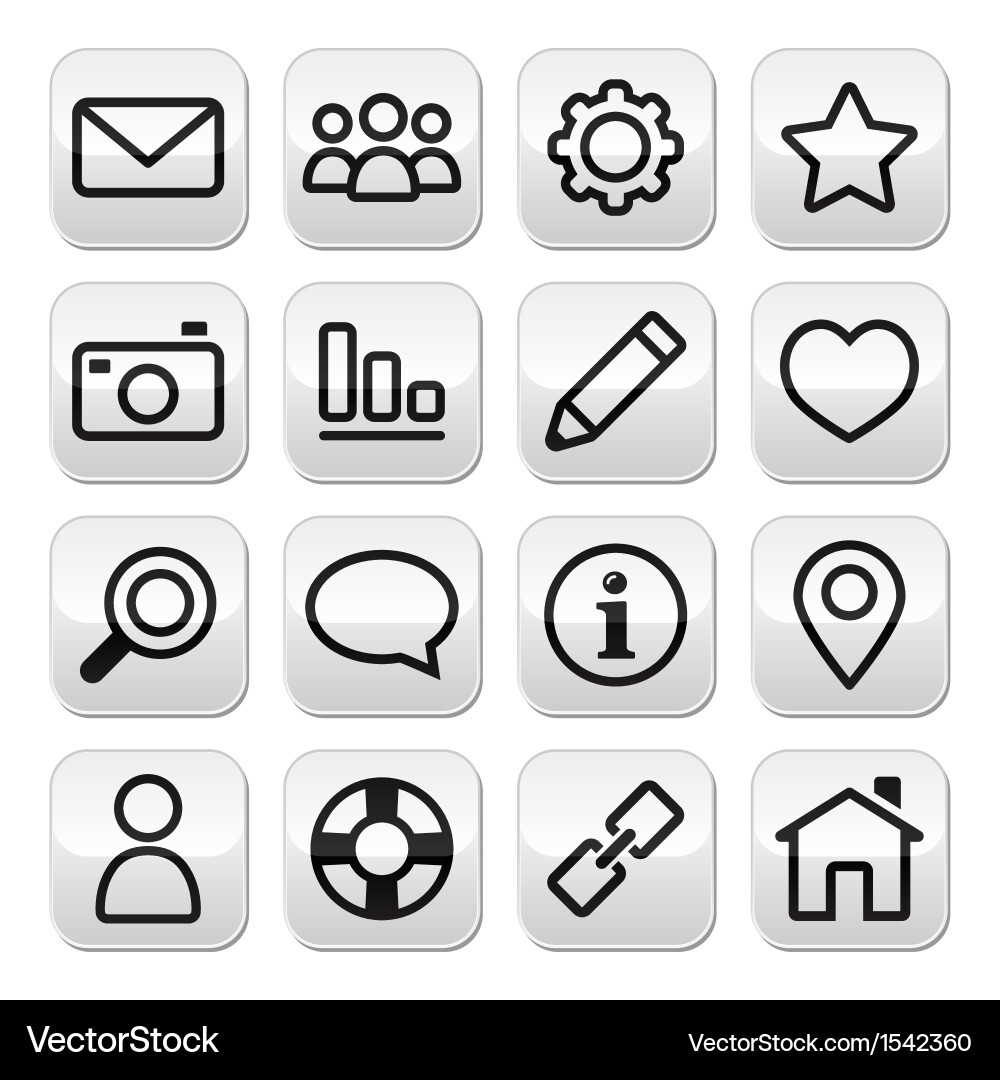 Website menu internet navigation stroke buttons vector image