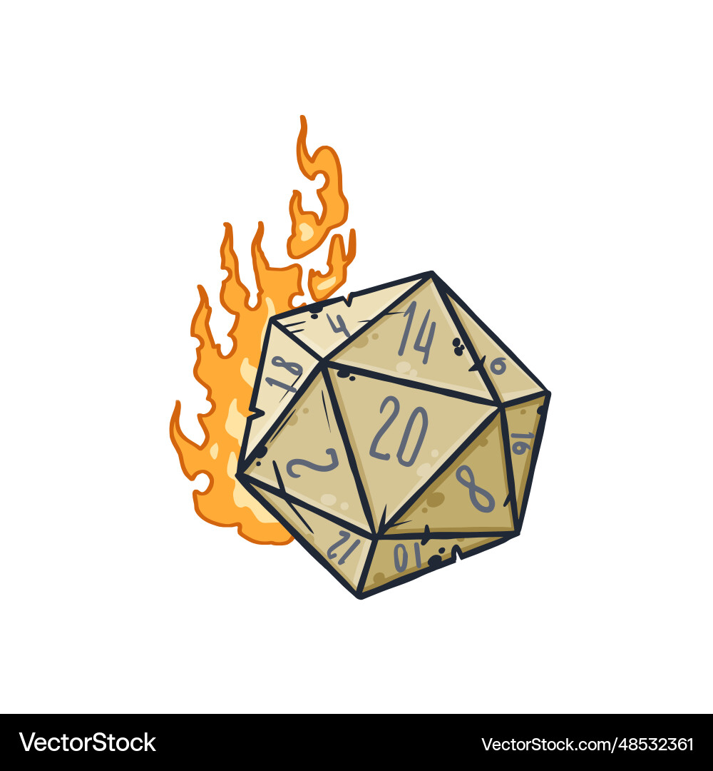 20 sided dice with numbers 20 sided dice with numbers vector image