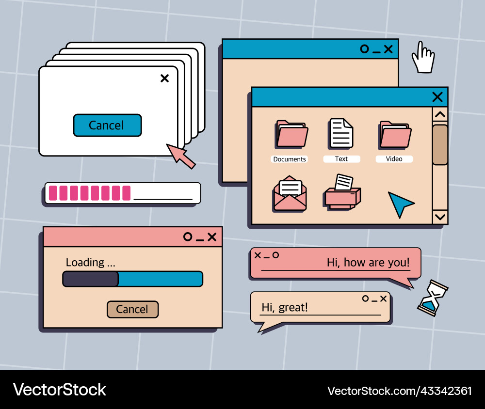A set of user interface elements ui and ux themes A set of user interface elements ui and ux themes vector image