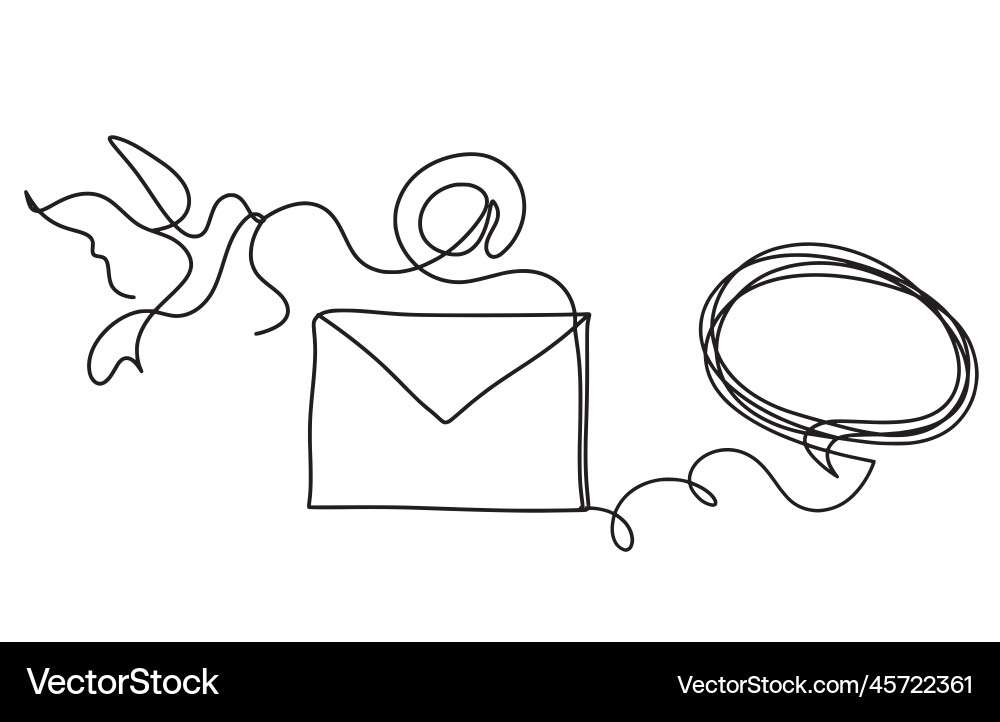 Abstract paper envelope with bird and comment Abstract paper envelope with bird and comment Vector Image