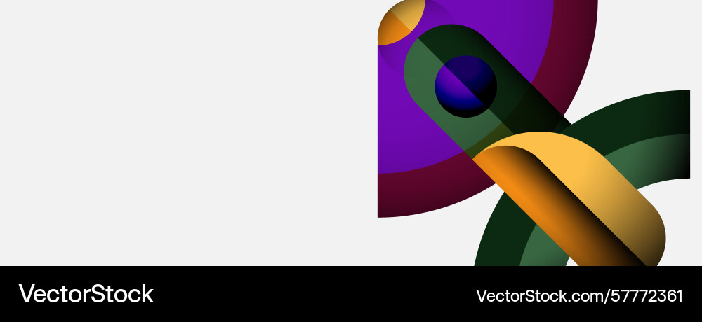 Abstract shapes overlap creating vibrant color Vector Image