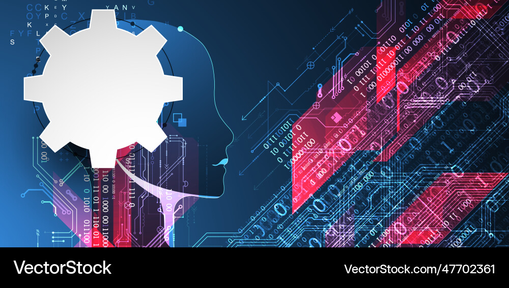 Artificial intelligence technical background Artificial intelligence technical background vector image