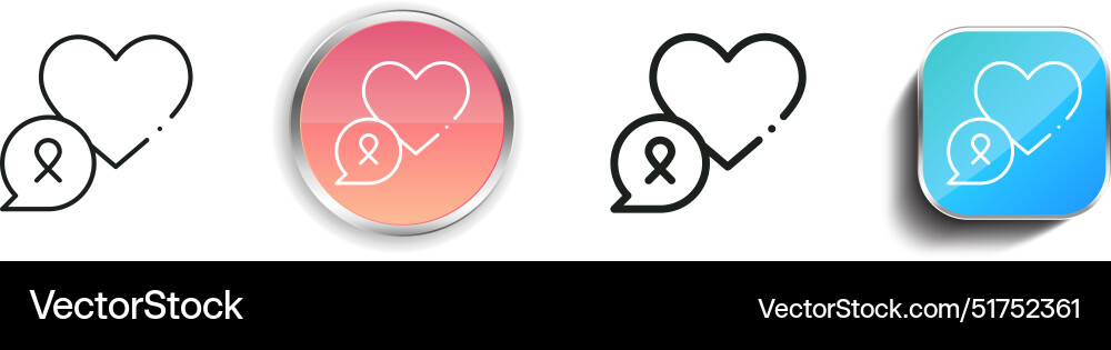 Awareness icon thin linear regular and button Vector Image